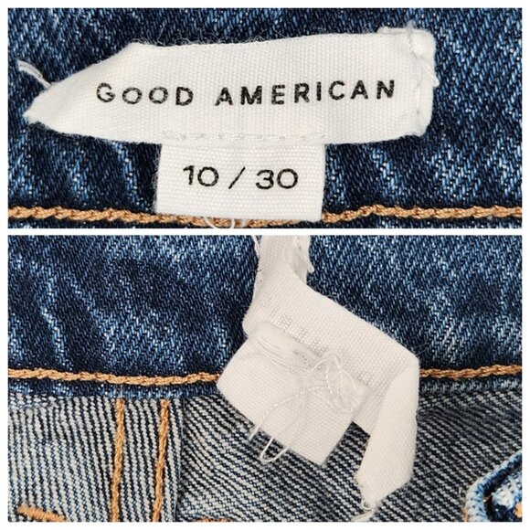 Good American Women's Good 90's Denim Blue Jean Cuttoff Shorts Size 10/30 - Picture 3 of 8